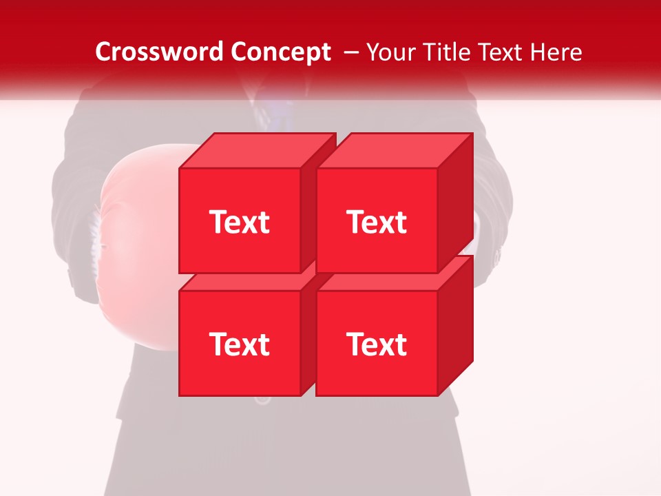 A Man In A Suit And Tie Wearing Red Boxing Gloves PowerPoint Template