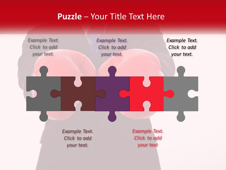 A Man In A Suit And Tie Wearing Red Boxing Gloves PowerPoint Template