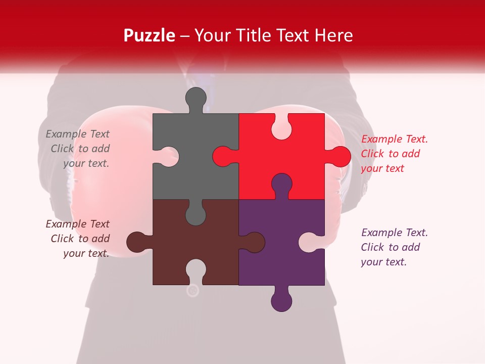 A Man In A Suit And Tie Wearing Red Boxing Gloves PowerPoint Template