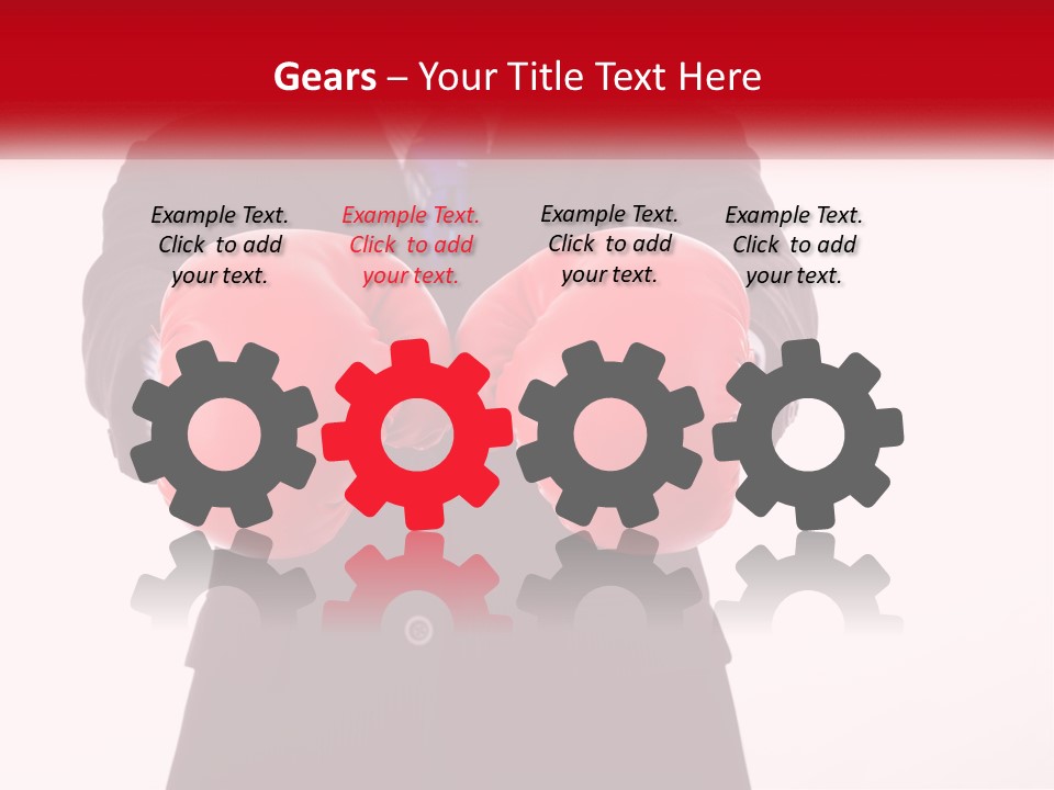 A Man In A Suit And Tie Wearing Red Boxing Gloves PowerPoint Template