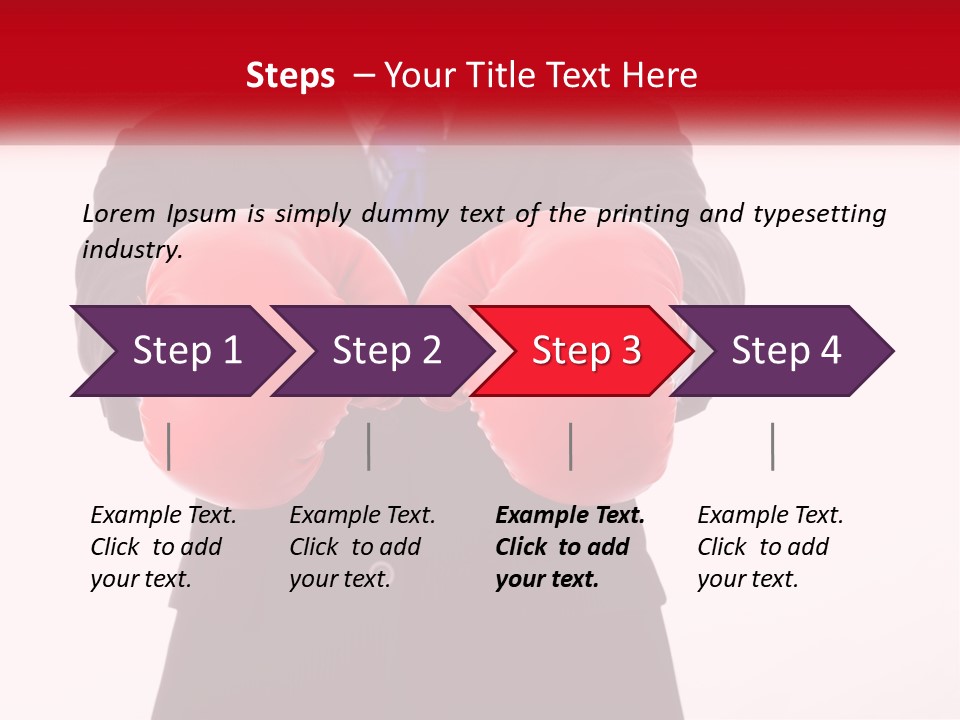 A Man In A Suit And Tie Wearing Red Boxing Gloves PowerPoint Template