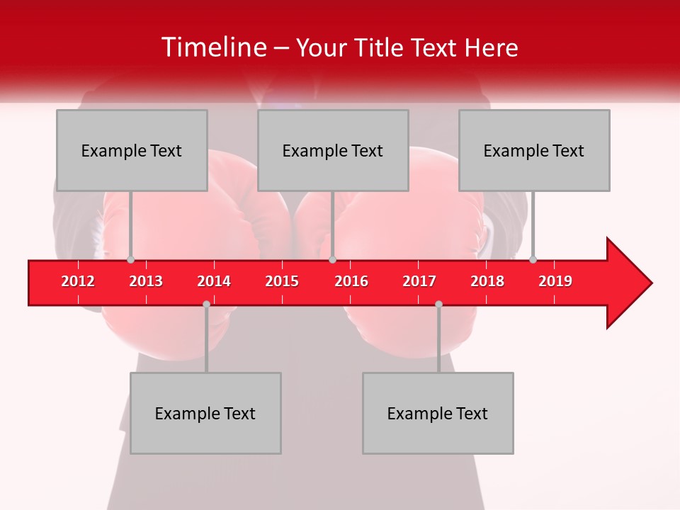 A Man In A Suit And Tie Wearing Red Boxing Gloves PowerPoint Template