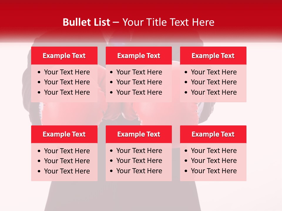 A Man In A Suit And Tie Wearing Red Boxing Gloves PowerPoint Template