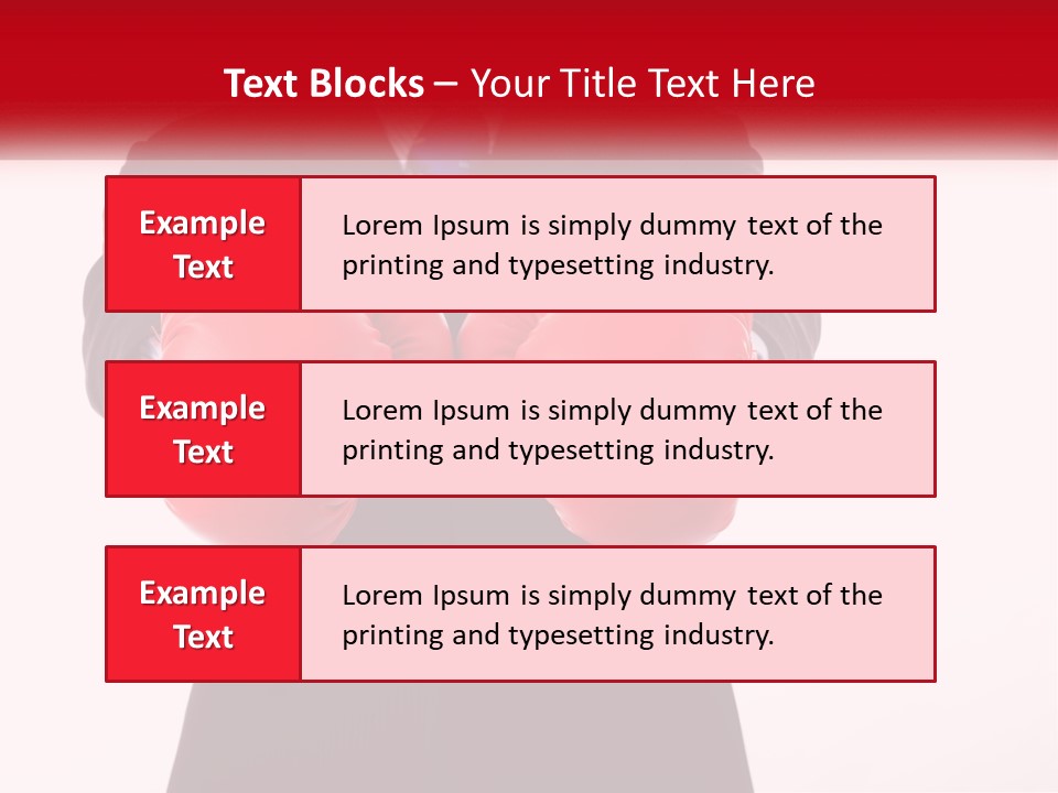 A Man In A Suit And Tie Wearing Red Boxing Gloves PowerPoint Template