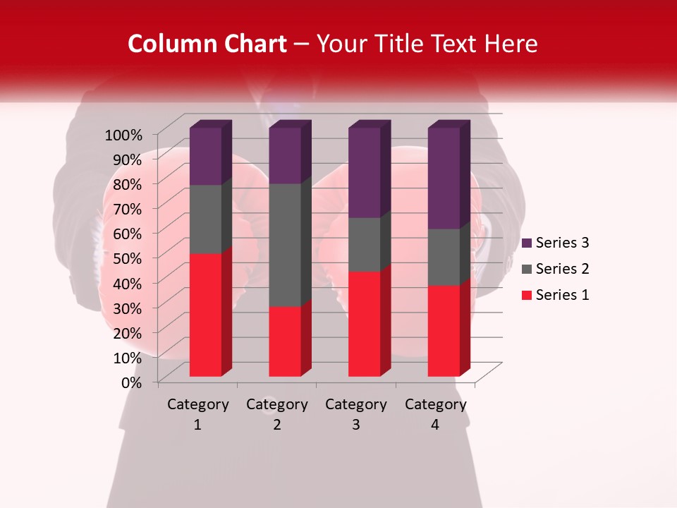 A Man In A Suit And Tie Wearing Red Boxing Gloves PowerPoint Template