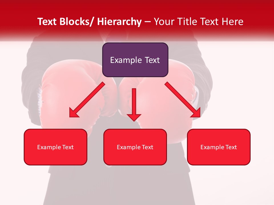 A Man In A Suit And Tie Wearing Red Boxing Gloves PowerPoint Template