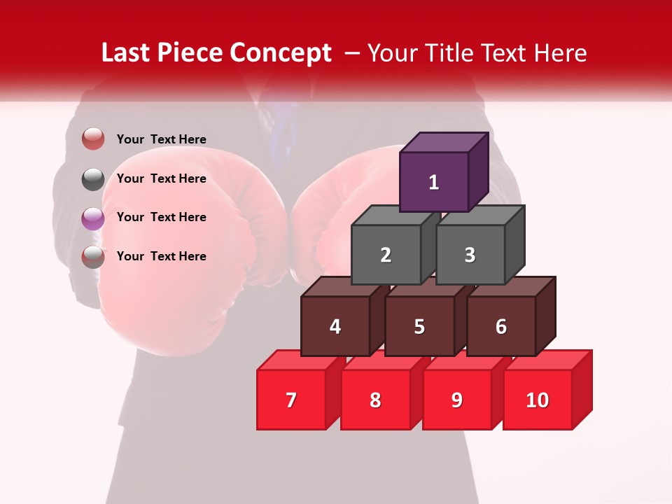 A Man In A Suit And Tie Wearing Red Boxing Gloves PowerPoint Template