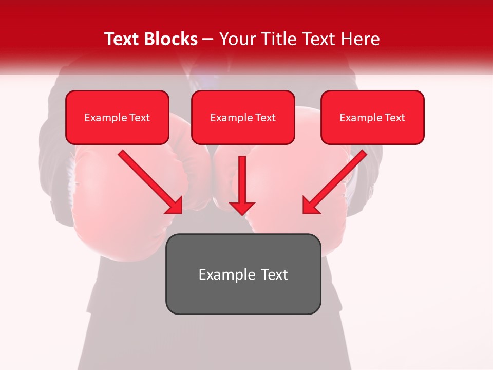 A Man In A Suit And Tie Wearing Red Boxing Gloves PowerPoint Template