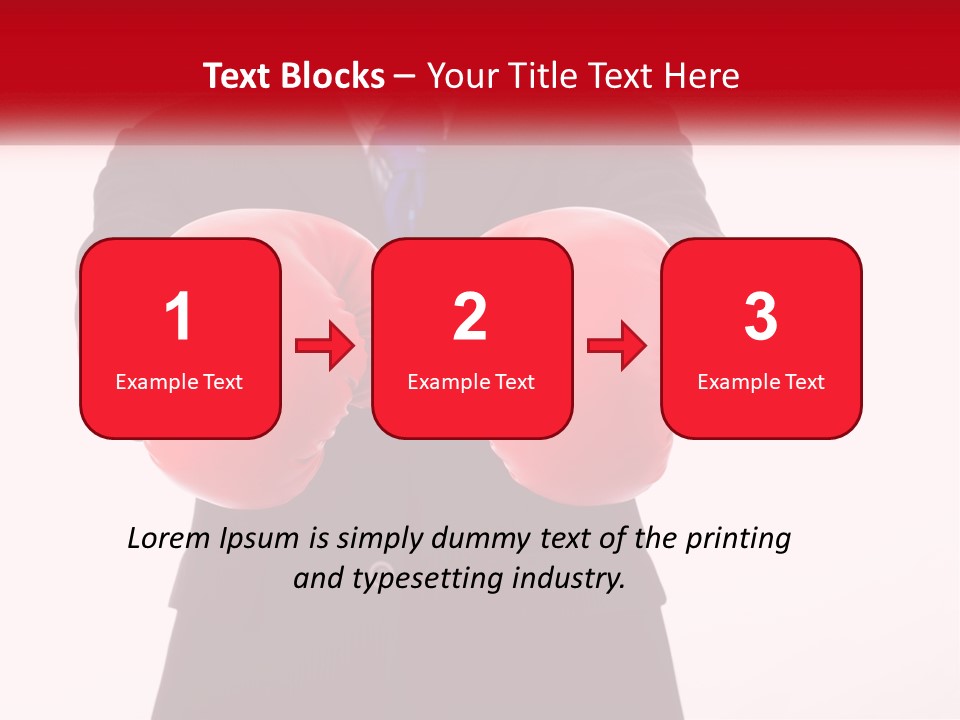 A Man In A Suit And Tie Wearing Red Boxing Gloves PowerPoint Template