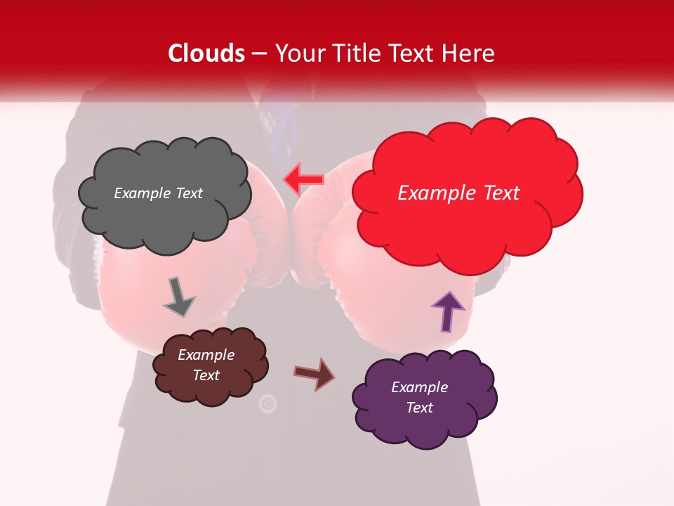 A Man In A Suit And Tie Wearing Red Boxing Gloves PowerPoint Template