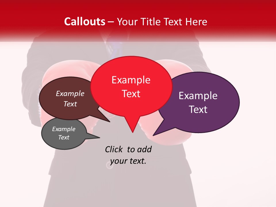 A Man In A Suit And Tie Wearing Red Boxing Gloves PowerPoint Template