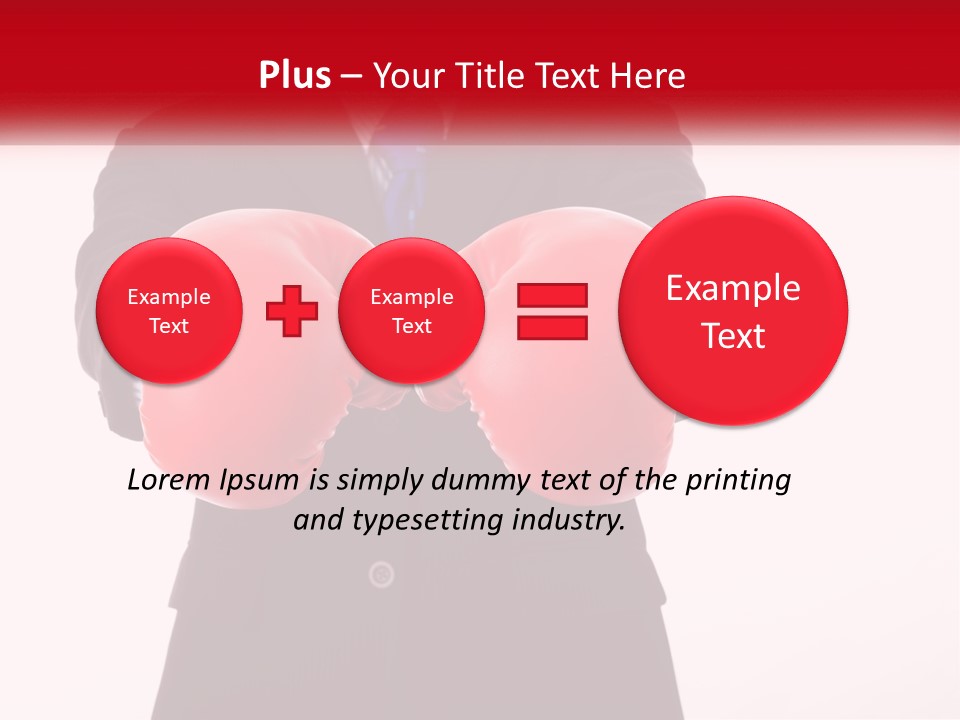 A Man In A Suit And Tie Wearing Red Boxing Gloves PowerPoint Template
