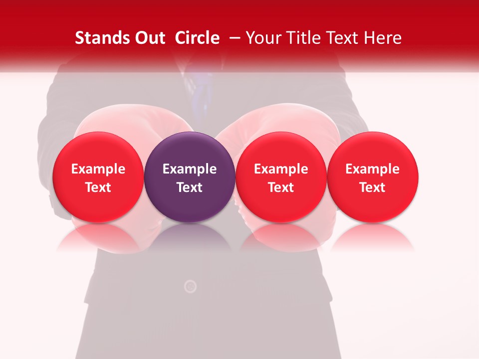 A Man In A Suit And Tie Wearing Red Boxing Gloves PowerPoint Template