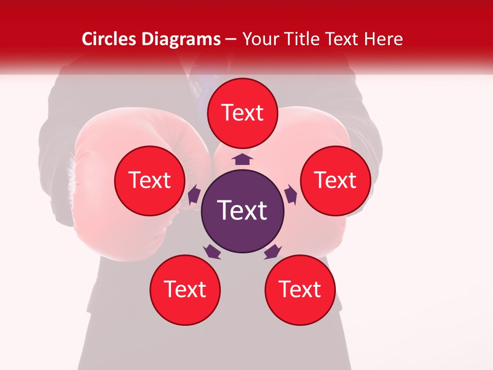 A Man In A Suit And Tie Wearing Red Boxing Gloves PowerPoint Template