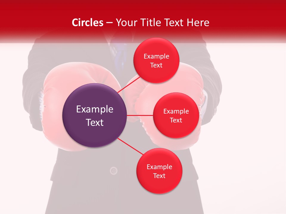 A Man In A Suit And Tie Wearing Red Boxing Gloves PowerPoint Template