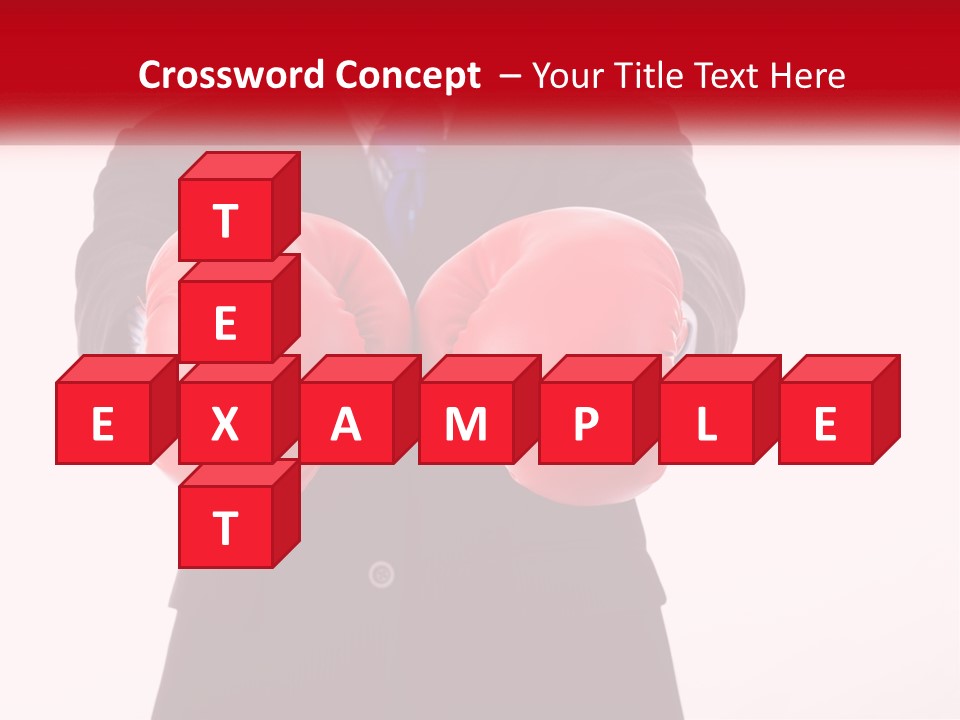 A Man In A Suit And Tie Wearing Red Boxing Gloves PowerPoint Template