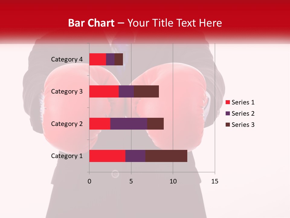 A Man In A Suit And Tie Wearing Red Boxing Gloves PowerPoint Template