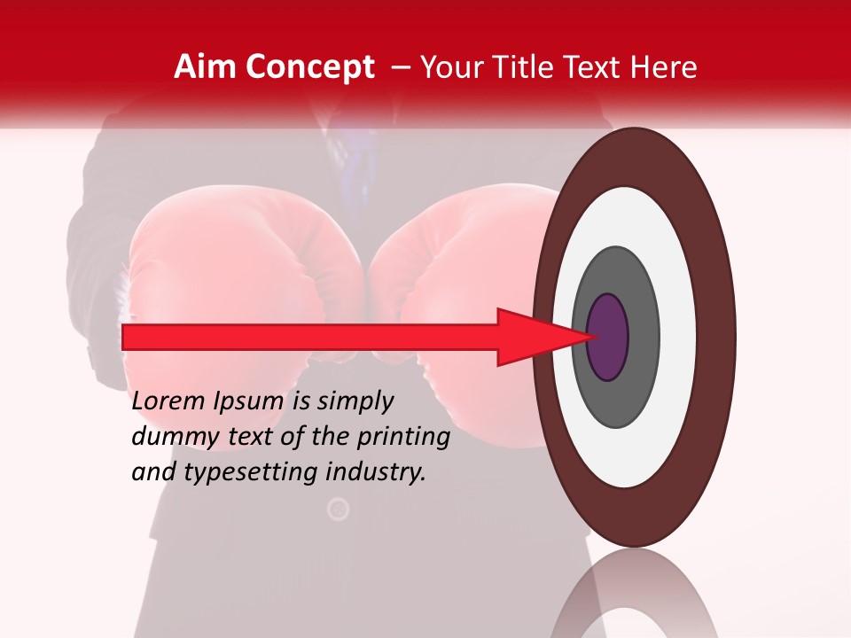 A Man In A Suit And Tie Wearing Red Boxing Gloves PowerPoint Template