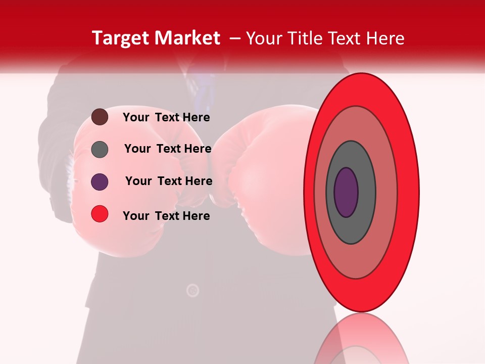 A Man In A Suit And Tie Wearing Red Boxing Gloves PowerPoint Template