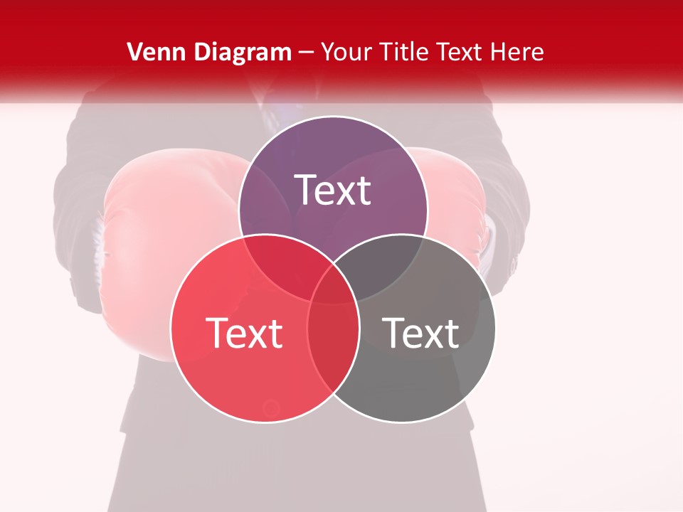 A Man In A Suit And Tie Wearing Red Boxing Gloves PowerPoint Template