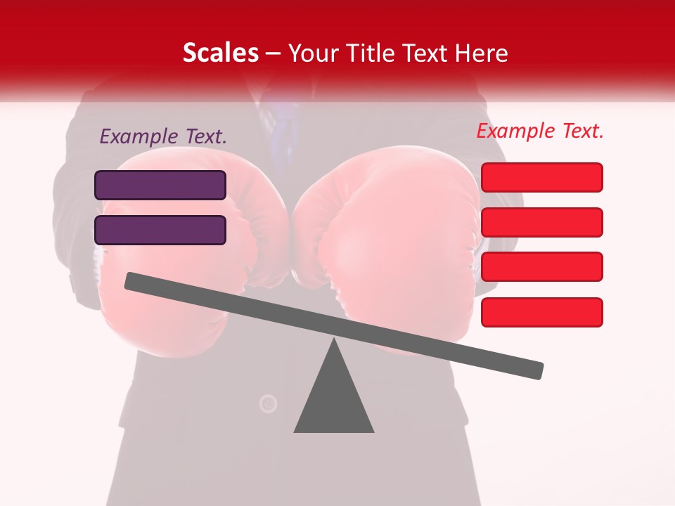 A Man In A Suit And Tie Wearing Red Boxing Gloves PowerPoint Template