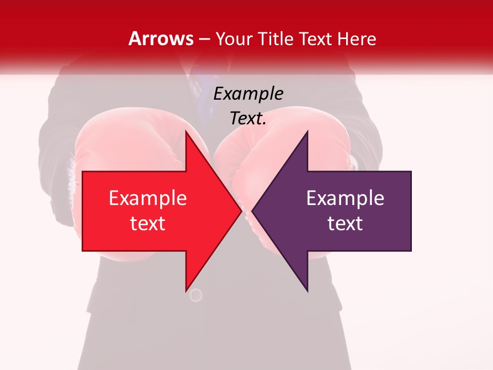 A Man In A Suit And Tie Wearing Red Boxing Gloves PowerPoint Template