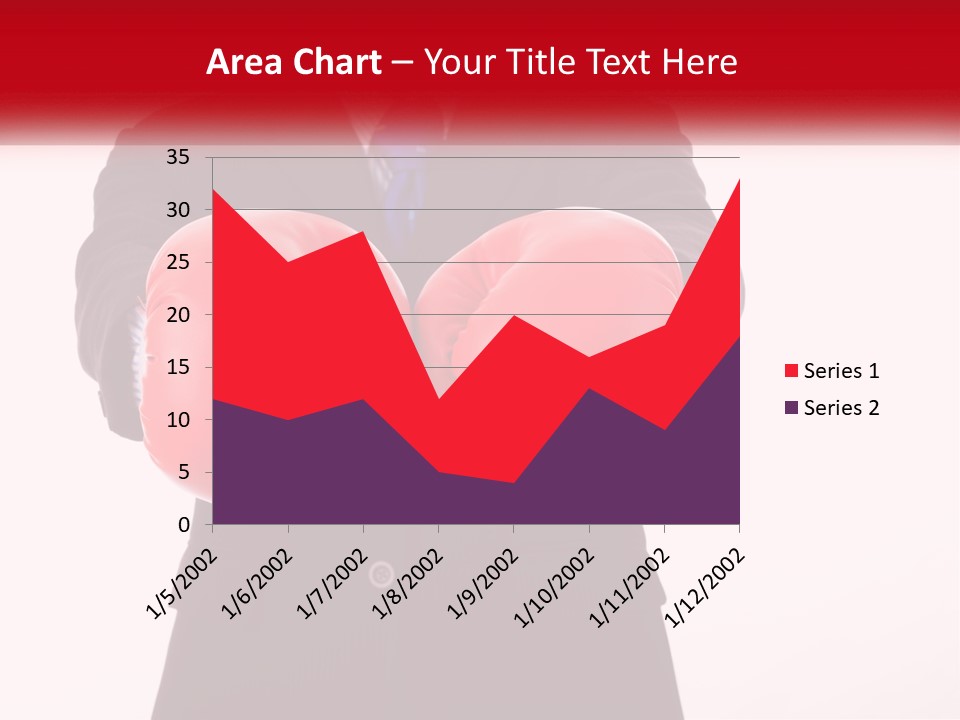 A Man In A Suit And Tie Wearing Red Boxing Gloves PowerPoint Template