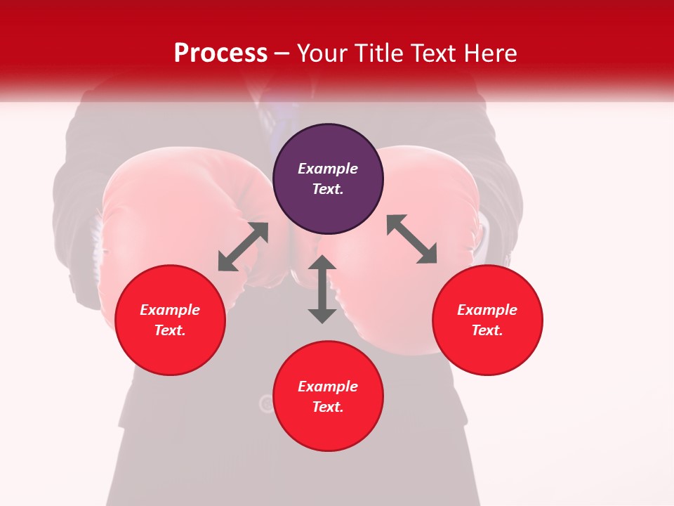 A Man In A Suit And Tie Wearing Red Boxing Gloves PowerPoint Template