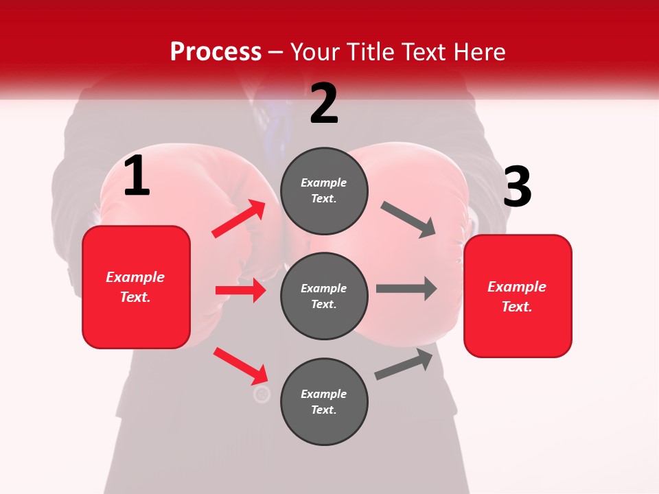 A Man In A Suit And Tie Wearing Red Boxing Gloves PowerPoint Template