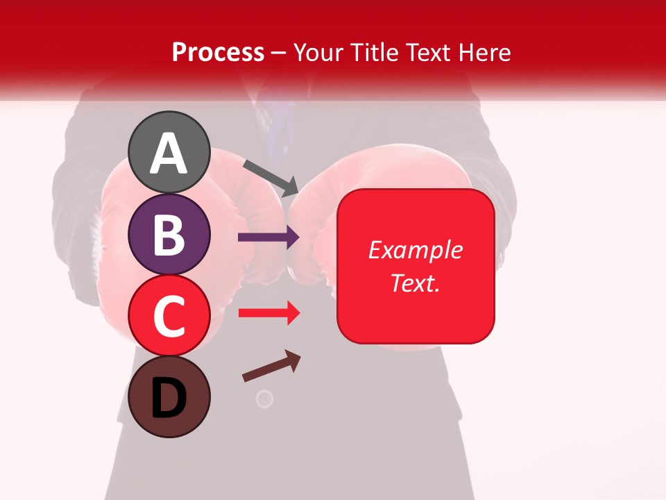 A Man In A Suit And Tie Wearing Red Boxing Gloves PowerPoint Template