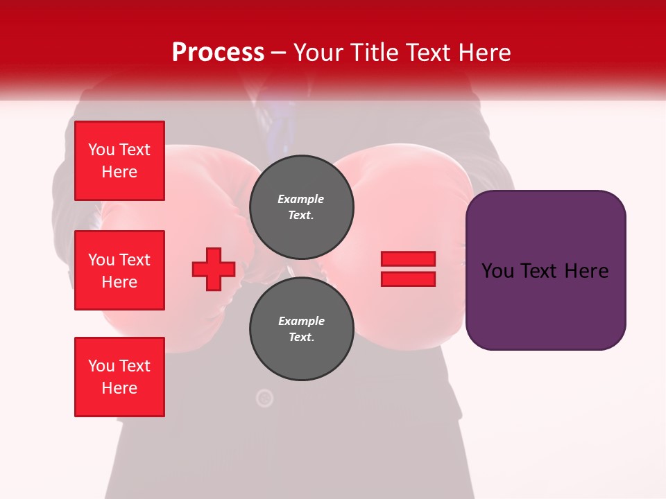 A Man In A Suit And Tie Wearing Red Boxing Gloves PowerPoint Template