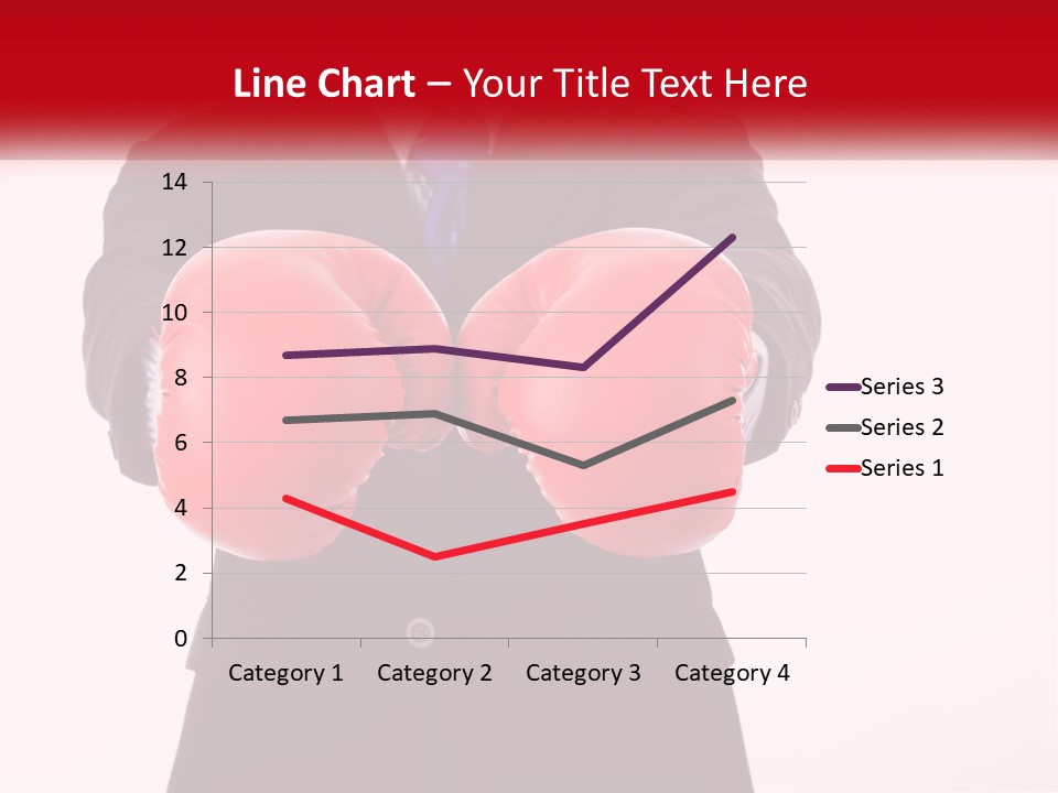 A Man In A Suit And Tie Wearing Red Boxing Gloves PowerPoint Template