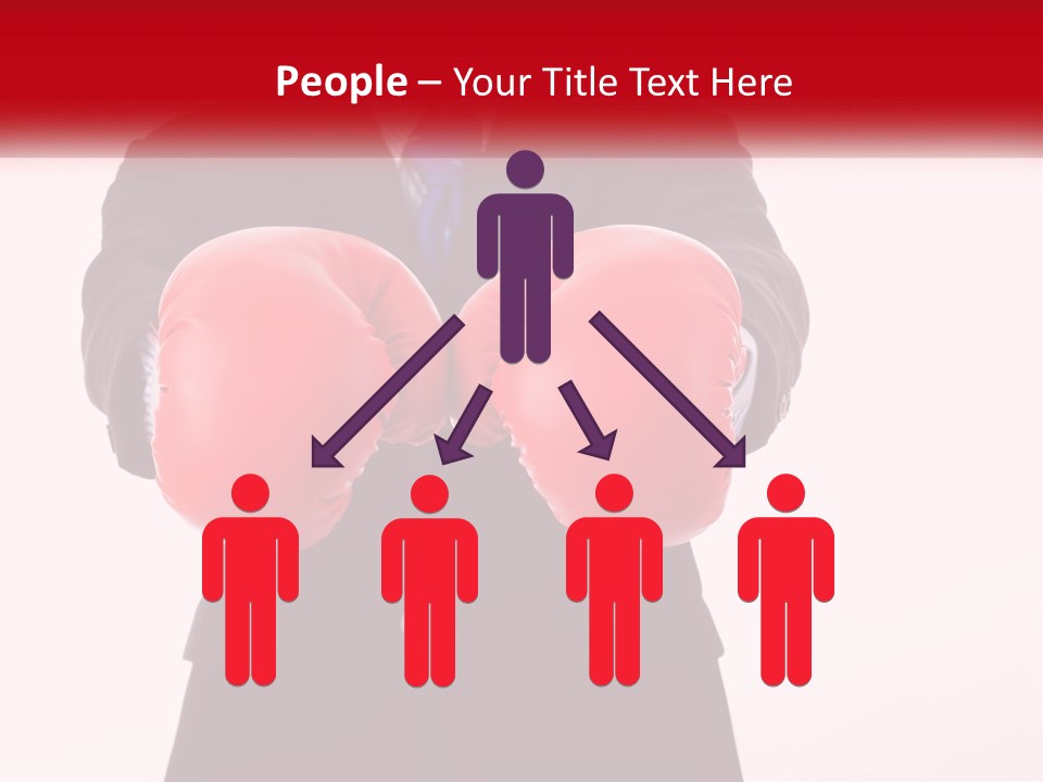 A Man In A Suit And Tie Wearing Red Boxing Gloves PowerPoint Template