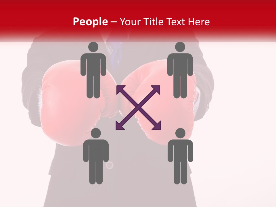 A Man In A Suit And Tie Wearing Red Boxing Gloves PowerPoint Template