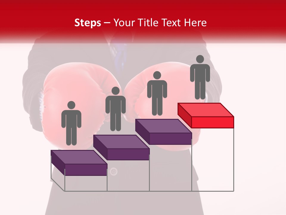 A Man In A Suit And Tie Wearing Red Boxing Gloves PowerPoint Template