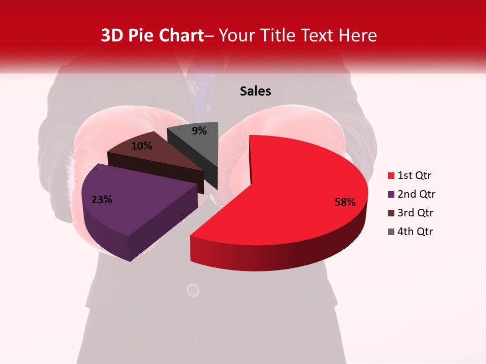 A Man In A Suit And Tie Wearing Red Boxing Gloves PowerPoint Template