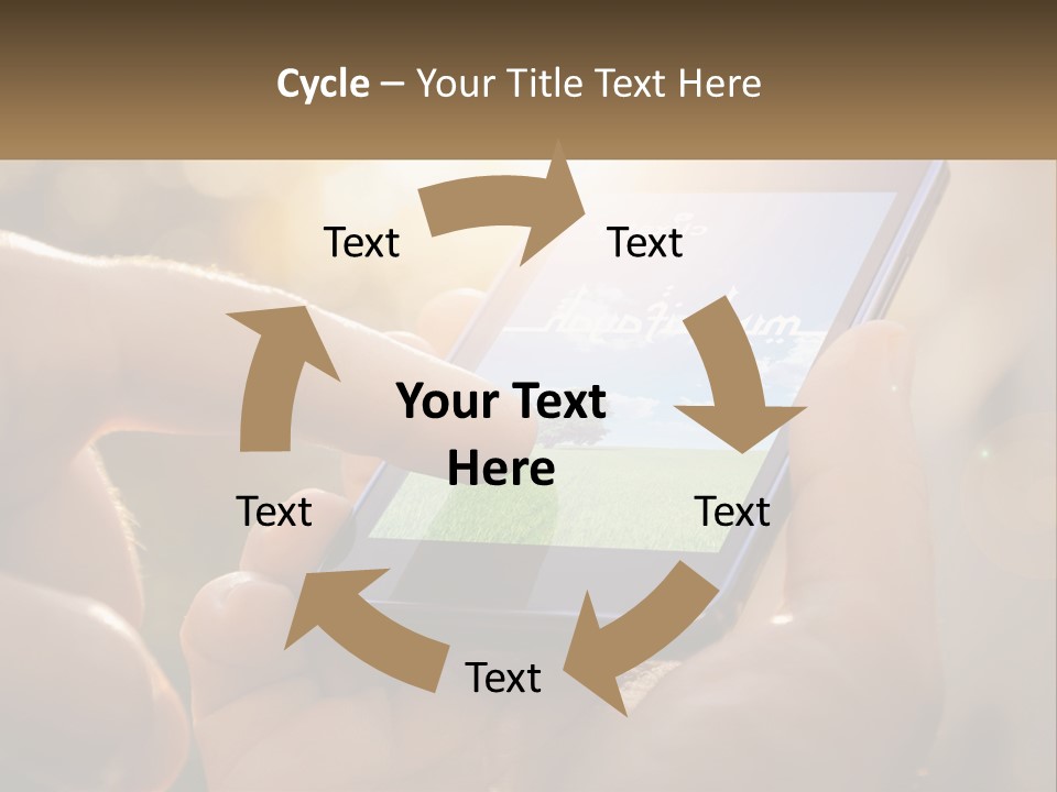 A Person Holding A Cell Phone In Their Hands PowerPoint Template