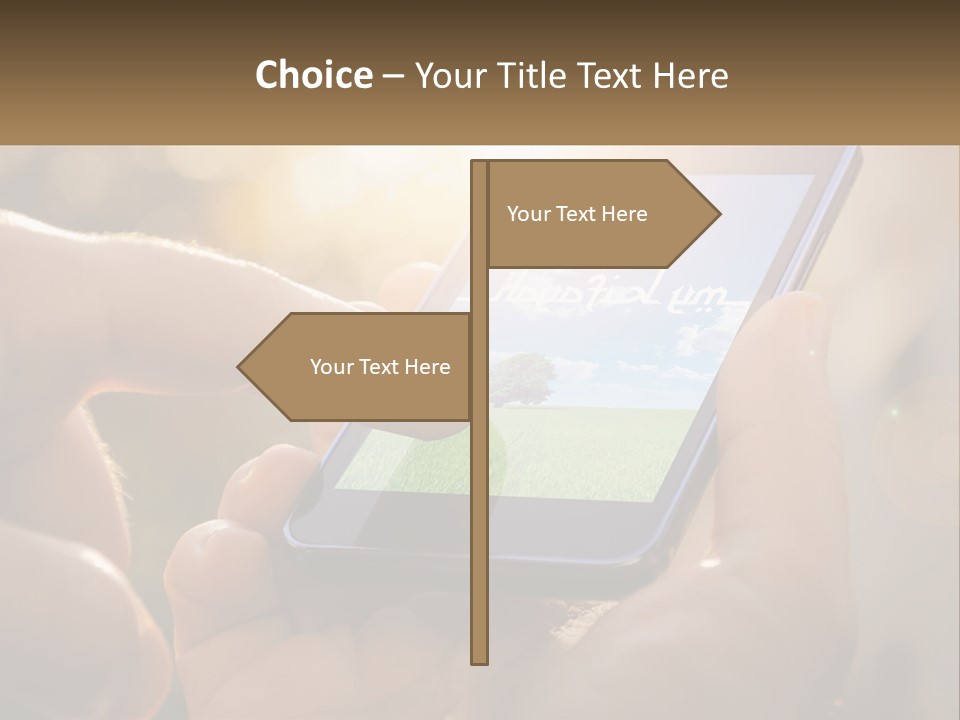 A Person Holding A Cell Phone In Their Hands PowerPoint Template
