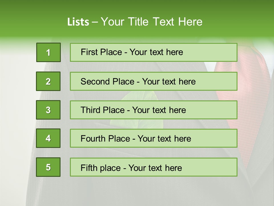 A Man In A Suit With A Green Leaf On His Lapel PowerPoint Template