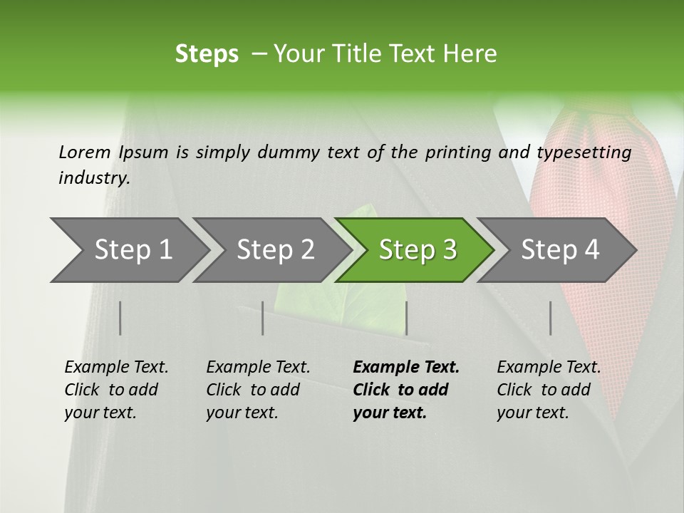 A Man In A Suit With A Green Leaf On His Lapel PowerPoint Template