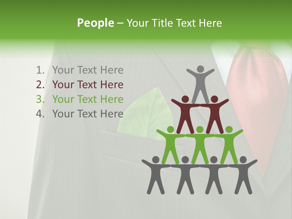 A Man In A Suit With A Green Leaf On His Lapel PowerPoint Template