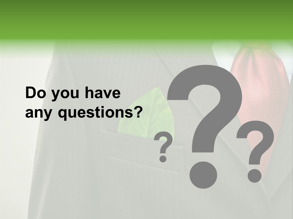 A Man In A Suit With A Green Leaf On His Lapel PowerPoint Template