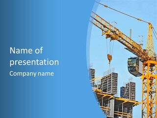 A Yellow Crane With A Blue Sky In The Background PowerPoint Template