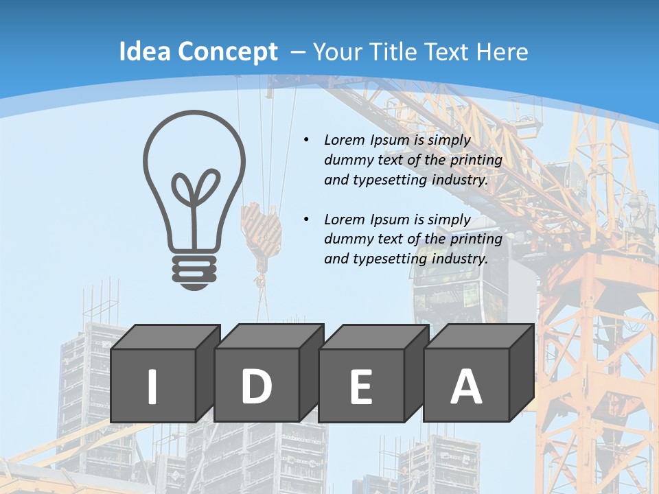 A Yellow Crane With A Blue Sky In The Background PowerPoint Template