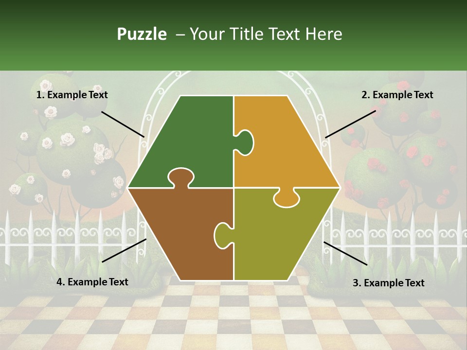 A Picture Of A Green Hill With Flamingos In It PowerPoint Template