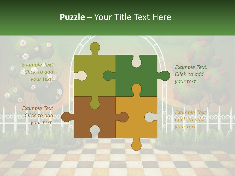 A Picture Of A Green Hill With Flamingos In It PowerPoint Template