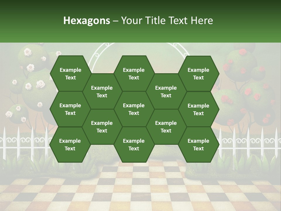 A Picture Of A Green Hill With Flamingos In It PowerPoint Template