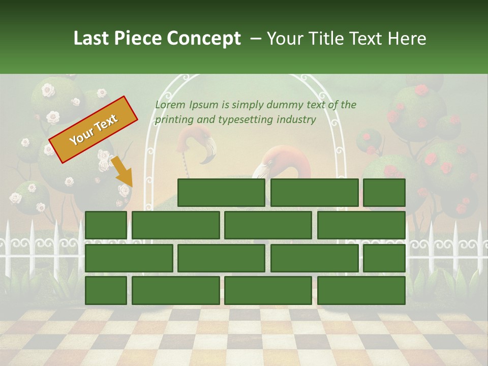 A Picture Of A Green Hill With Flamingos In It PowerPoint Template