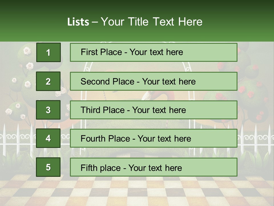 A Picture Of A Green Hill With Flamingos In It PowerPoint Template