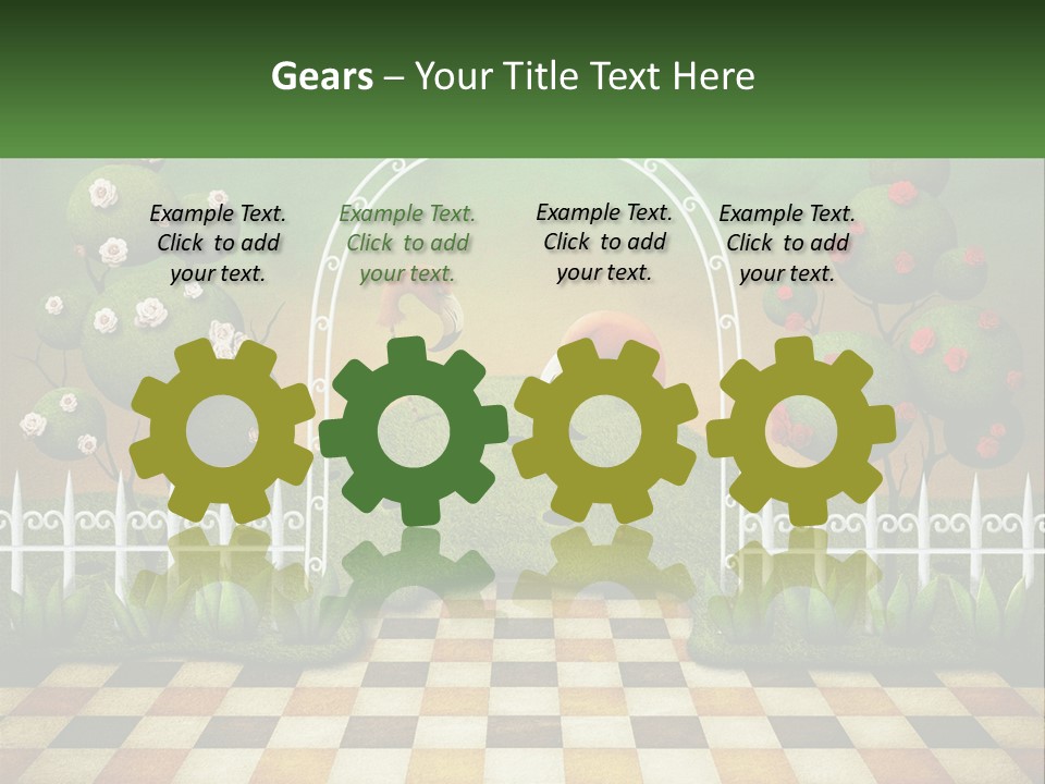 A Picture Of A Green Hill With Flamingos In It PowerPoint Template